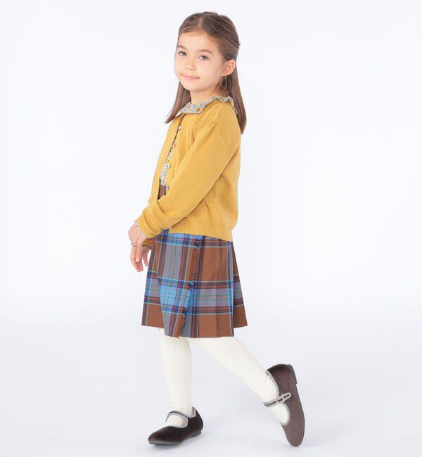 SHIPS KIDS「O'NEIL of DUBLIN:100～130cm / ウール チェック キルト スカート」|台形|