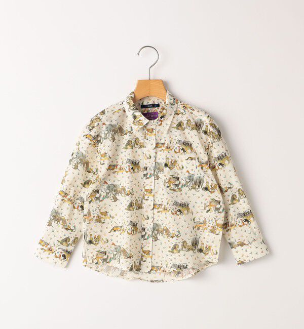 SHIPS KIDS「SHIPS KIDS:100～130cm / リバティ プリント 長袖 シャツ」|シャツ・ブラウス|ベージュ系