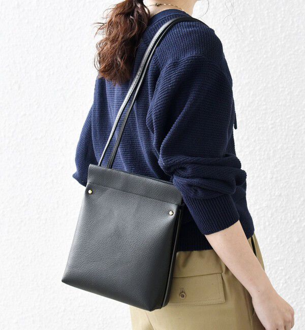 SHIPS any「SHIPS any: スタッズ スクエア ショルダー バッグ」|ショルダー・メッセンジャー|ブラック