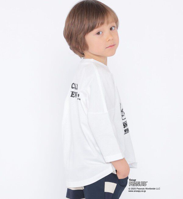 SHIPS KIDS「SHIPS KIDS:100～130cm / スヌーピー 七分袖 TEE」|Tシャツ・カットソー|