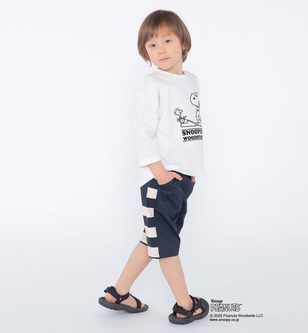 SHIPS KIDS「SHIPS KIDS:100～130cm / スヌーピー 七分袖 TEE」|Tシャツ・カットソー|
