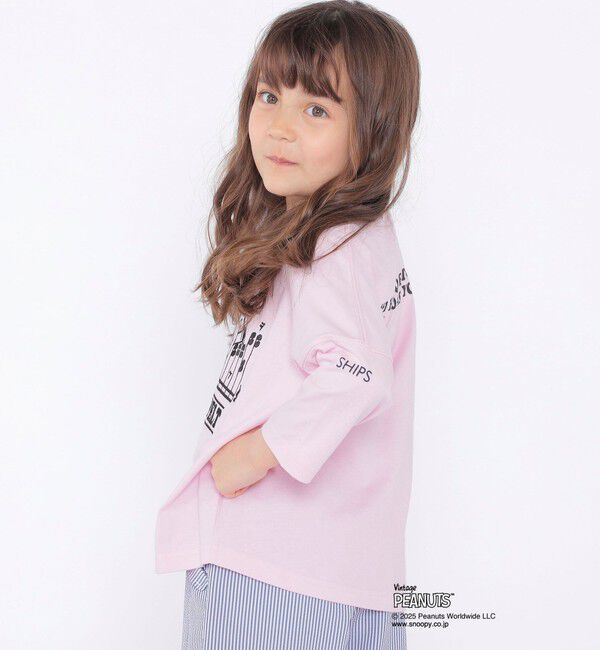 SHIPS KIDS「SHIPS KIDS:100～130cm / スヌーピー 七分袖 TEE」|Tシャツ・カットソー|