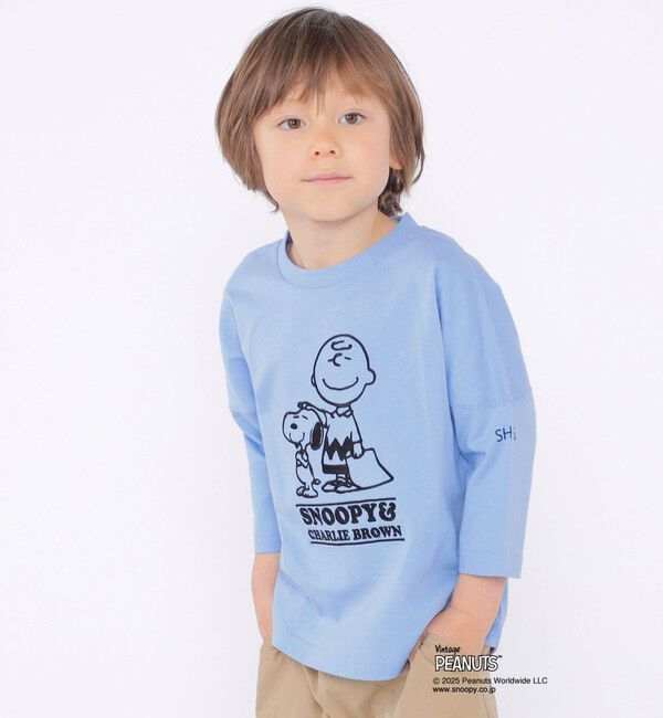 SHIPS KIDS「SHIPS KIDS:100～130cm / スヌーピー 七分袖 TEE」|Tシャツ・カットソー|