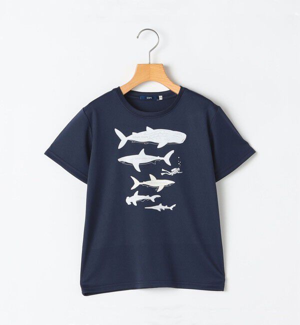 SHIPS KIDS「SHIPS KIDS:80c～90m /〈接触冷感/吸水速乾〉シャーク フリーク TEE」|Tシャツ・カットソー|ネイビー