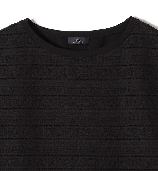 SHIPS for women「SHIPS Primary Navy Label:〈手洗い可能〉綿 ローン フラワー レース コンビ」|Tシャツ・カットソー|