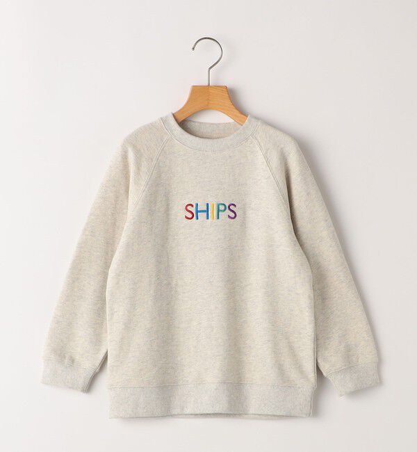 SHIPS KIDS「SHIPS KIDS:140～160cm / 刺繍 ロゴ ラグラン スウェット」|スウェット・ジャージ|オートミール