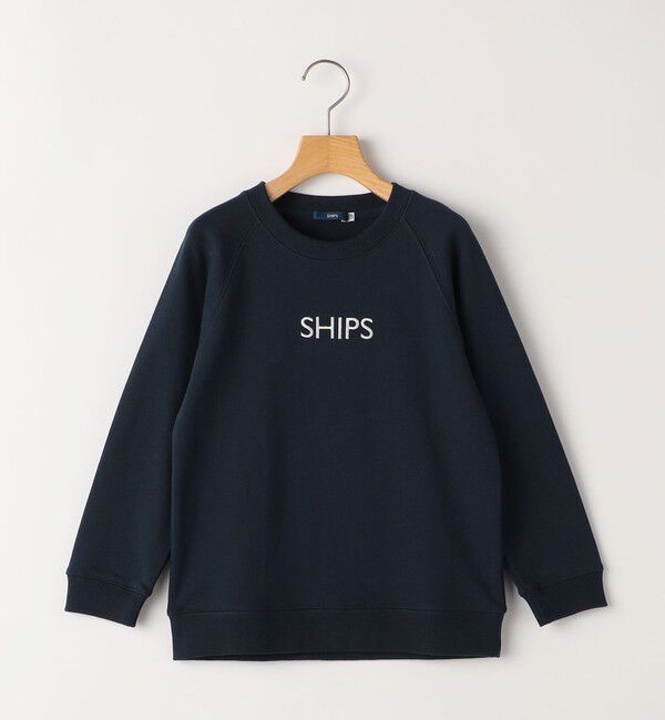 SHIPS KIDS「SHIPS KIDS:140～160cm / 刺繍 ロゴ ラグラン スウェット」|スウェット・ジャージ|ネイビー