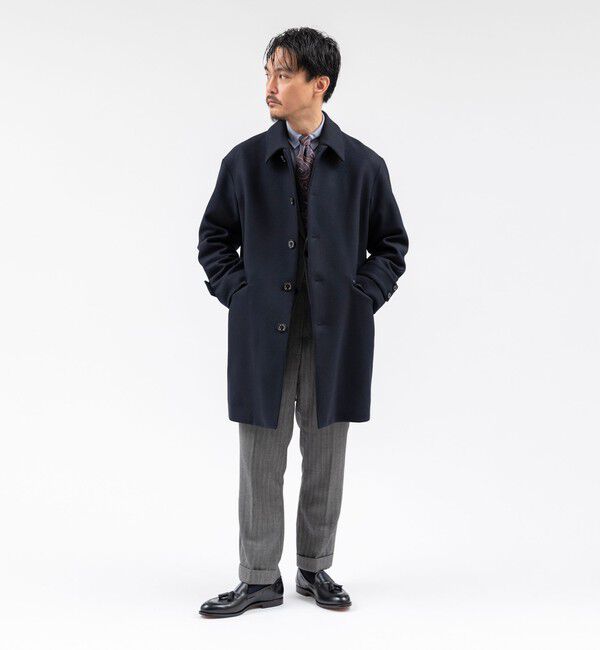 SHIPS「MACKINTOSH: HUMBIE SL メルトン コート」|ピーコート|ネイビー