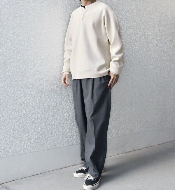 SHIPS any「SHIPS any:〈手洗い可能〉ミラノリブ コットンライク ヘンリーネック ニット◇」|ニット・セーター|