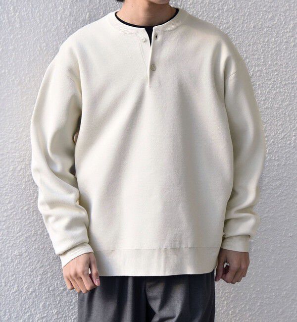 SHIPS any「SHIPS any:〈手洗い可能〉ミラノリブ コットンライク ヘンリーネック ニット◇」|ニット・セーター|