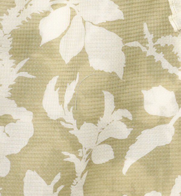 SOULEIADO「コットンリネンプリント フリルネックブラウス」|シャツ・ブラウス|