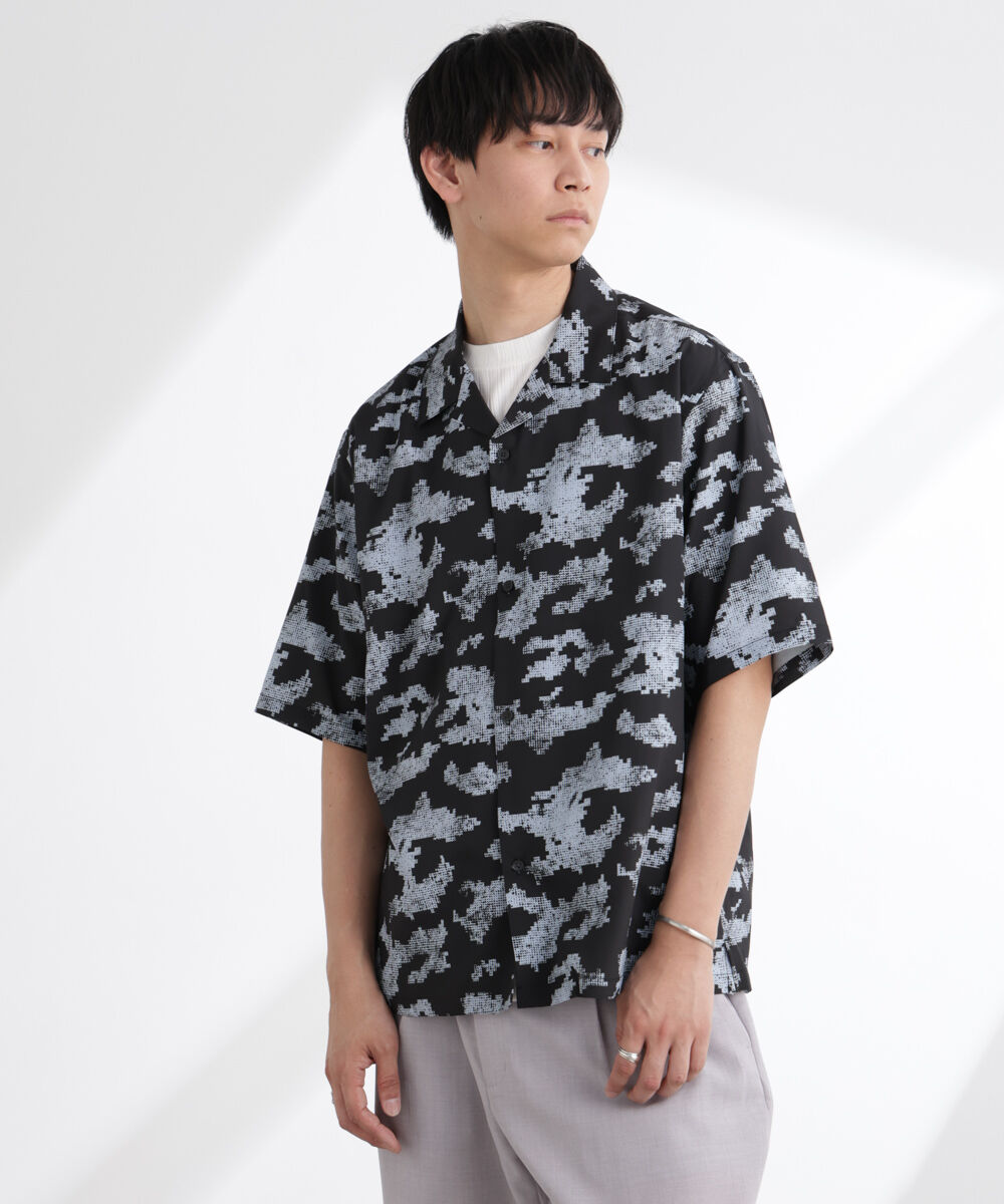 nano･universe「オリジナルパターン開襟シャツ 半袖」|シャツ・ブラウス|