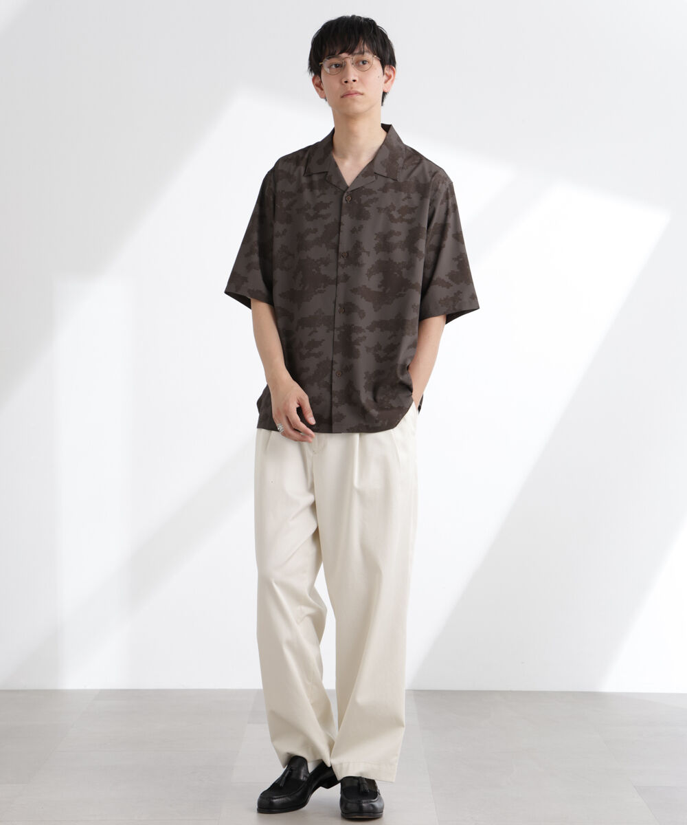 nano･universe「オリジナルパターン開襟シャツ 半袖」|シャツ・ブラウス|