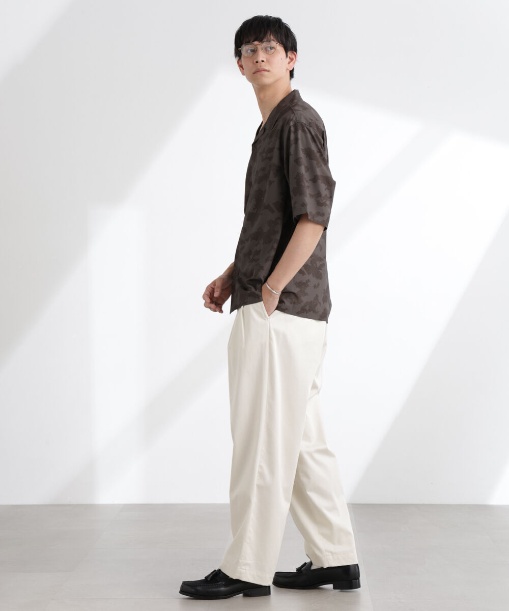 nano･universe「オリジナルパターン開襟シャツ 半袖」|シャツ・ブラウス|