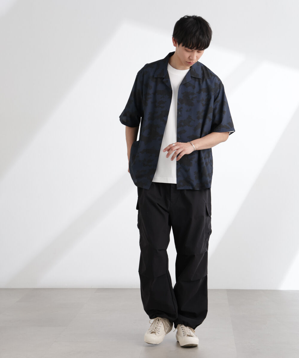 nano･universe「オリジナルパターン開襟シャツ 半袖」|シャツ・ブラウス|