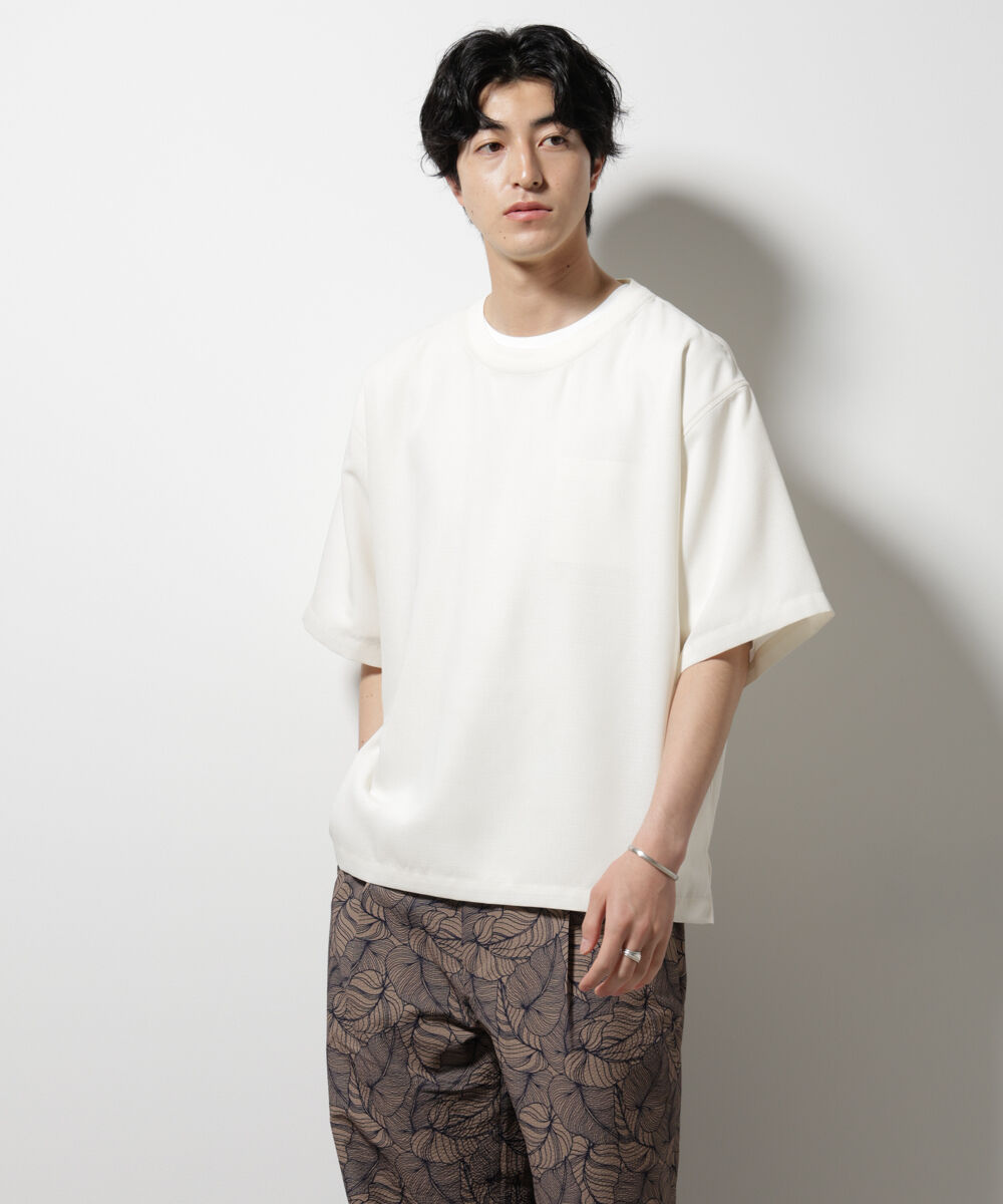 nano･universe「テックリネン布帛Tシャツ 半袖」|Tシャツ・カットソー|ホワイト
