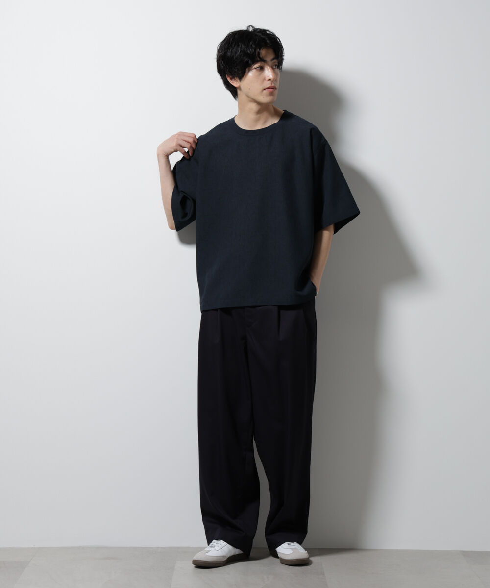 nano･universe「テックリネン布帛Tシャツ 半袖」|Tシャツ・カットソー|