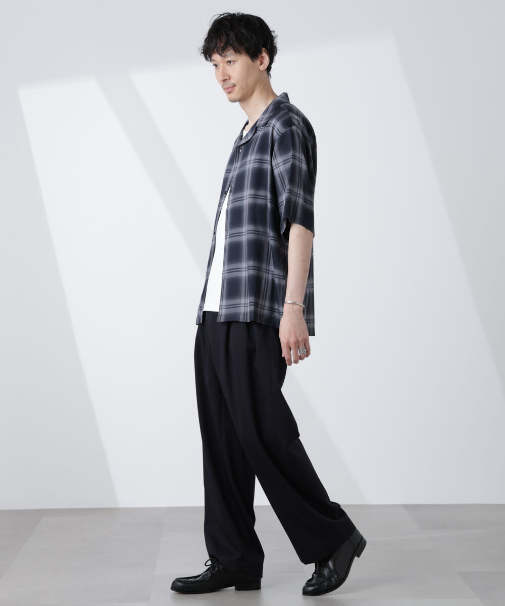 nano･universe「オリジナルパターンオンブレーシャツ 半袖」|シャツ・ブラウス|