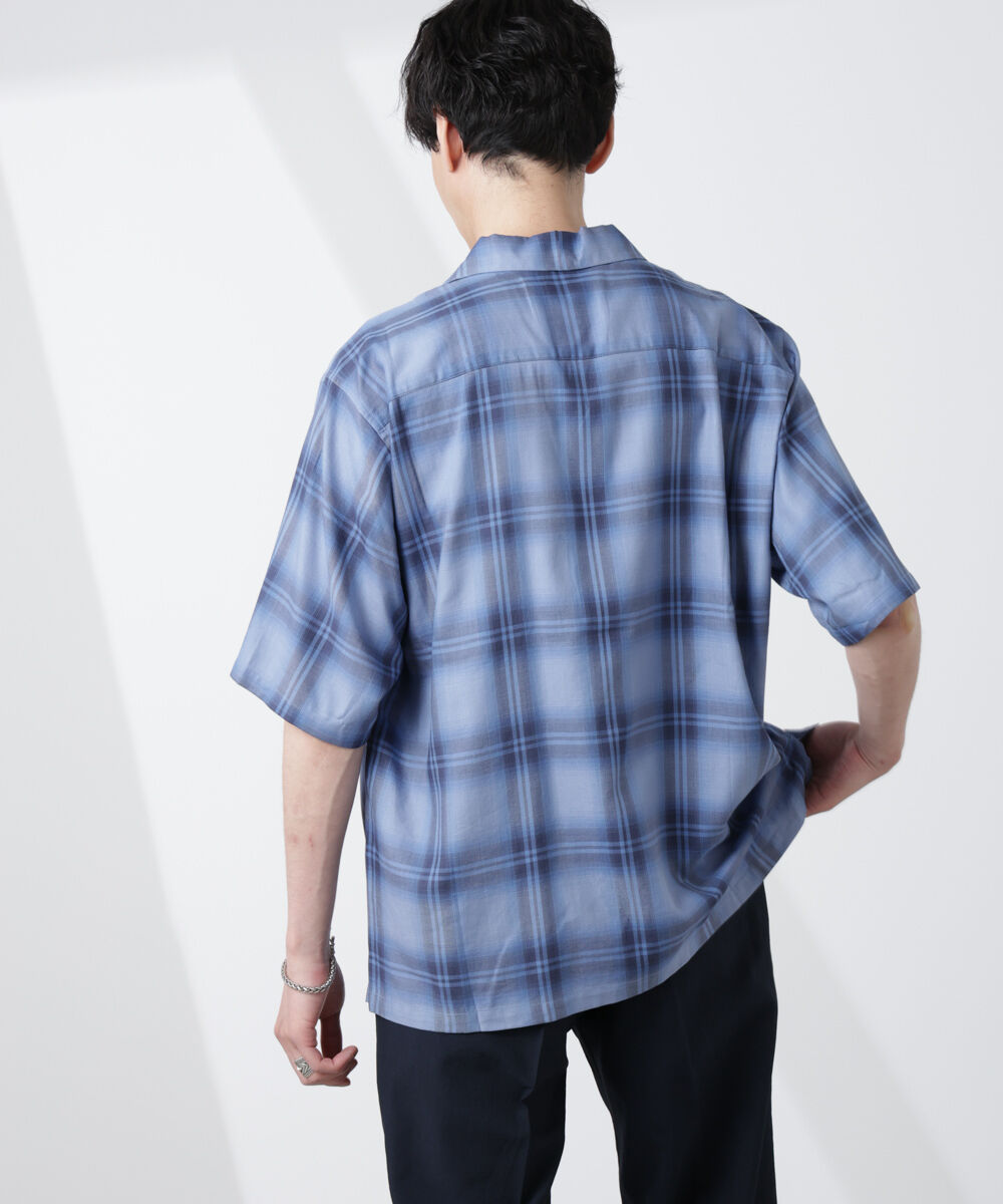 nano･universe「オリジナルパターンオンブレーシャツ 半袖」|シャツ・ブラウス|