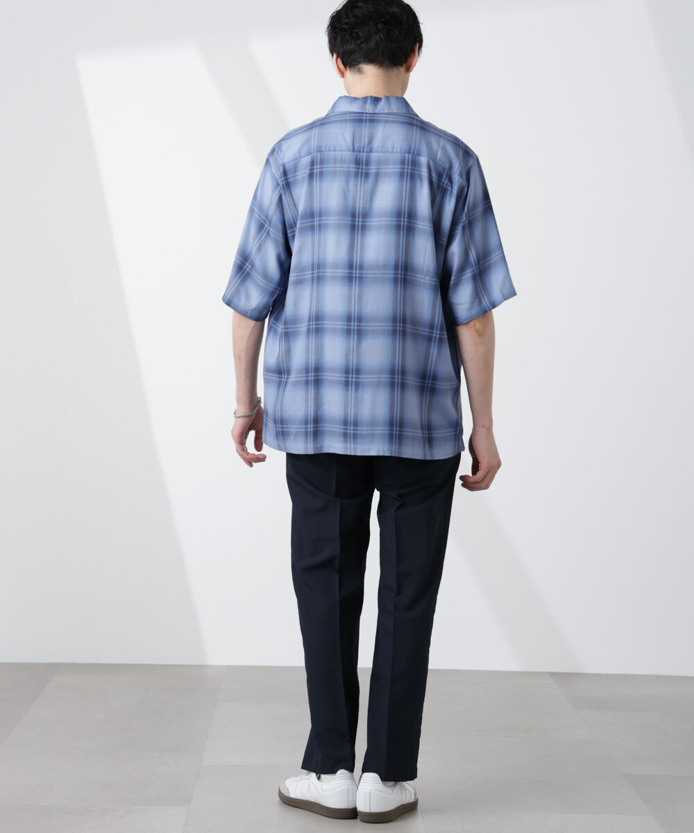 nano･universe「オリジナルパターンオンブレーシャツ 半袖」|シャツ・ブラウス|