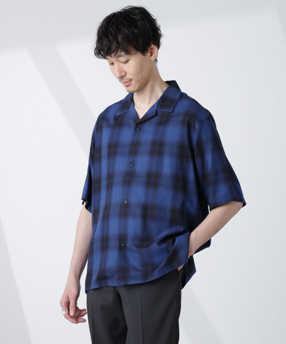 nano･universe「オリジナルパターンオンブレーシャツ 半袖」|シャツ・ブラウス|