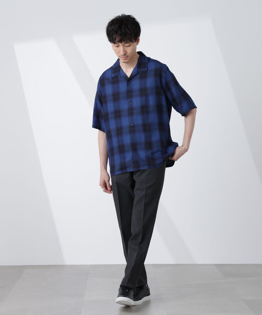 nano･universe「オリジナルパターンオンブレーシャツ 半袖」|シャツ・ブラウス|