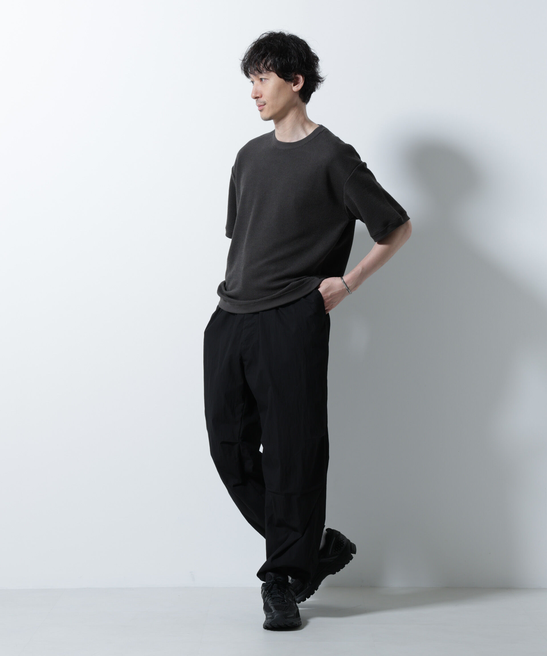 nano･universe「テックワッフルクルーネックTシャツ 半袖」|Tシャツ・カットソー|