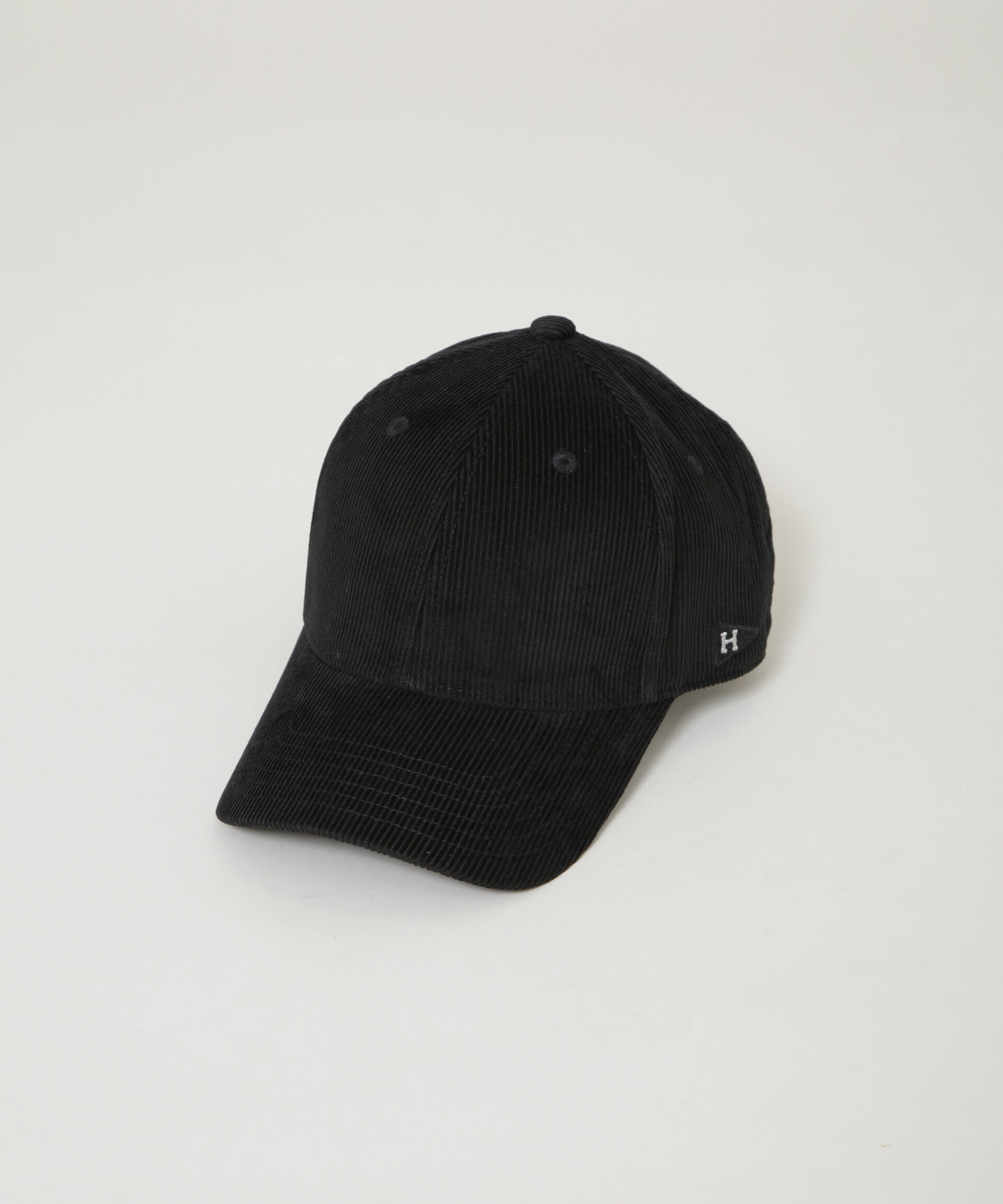 nano･universe「Healthknit/別注 コーデュロイペナント刺繍キャップ」|キャップ・キャスケット|ブラック