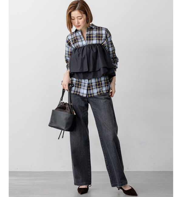 23区「スエード コンビ ドロスト バッグ」|ショルダー・メッセンジャー|