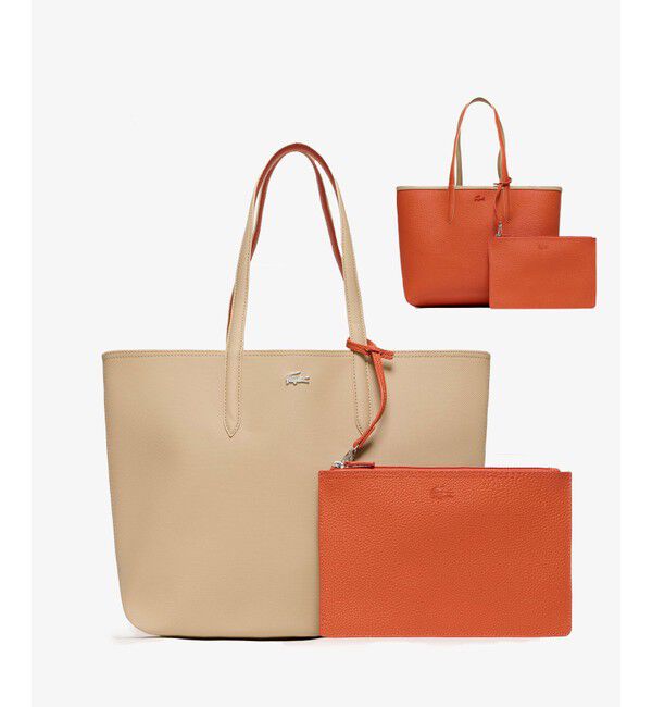 LACOSTE「ANNA 2WAY リバーシブル トートバッグ」|トートバッグ|クリーム
