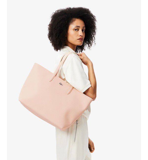 LACOSTE「アンナ ジップトートバッグ」|トートバッグ|ライトピンク