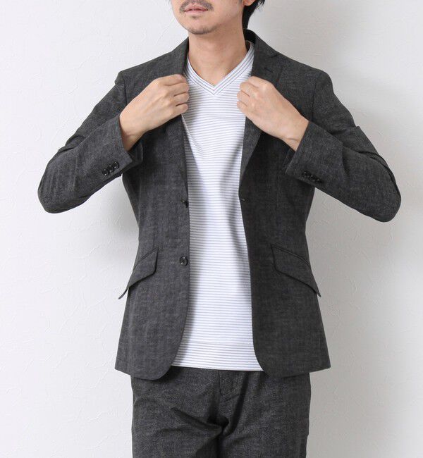 NOLLEY'S goodman「《ビジカジ対応》セミシルケットスムース ボーダー Vネック ドレスTシャツ 25SS」|Tシャツ・カットソー|