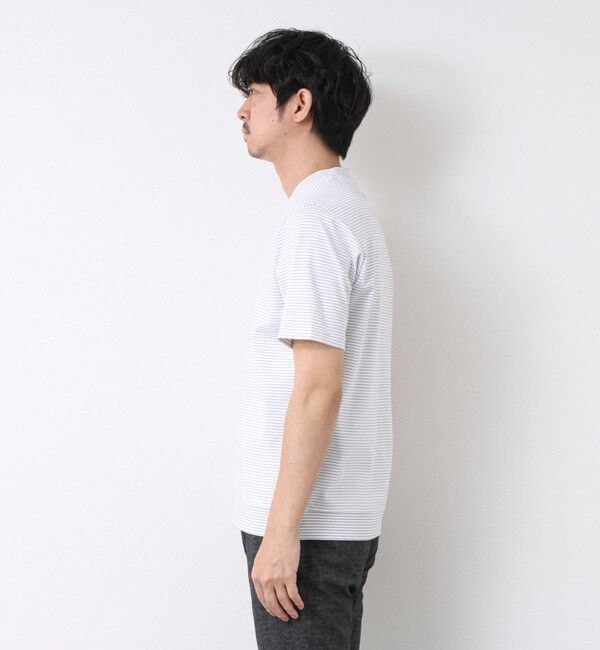 NOLLEY'S goodman「《ビジカジ対応》セミシルケットスムース ボーダー Vネック ドレスTシャツ 25SS」|Tシャツ・カットソー|