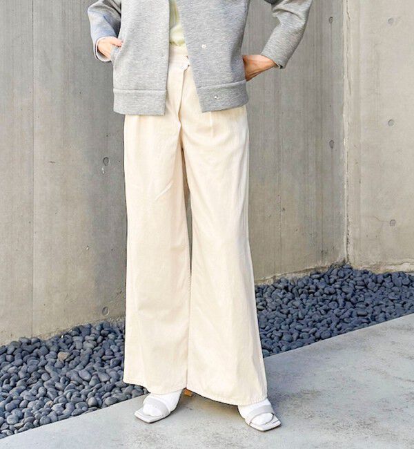 Rie Miller「【RM denim】リネン混ラップワイドパンツ」|その他|