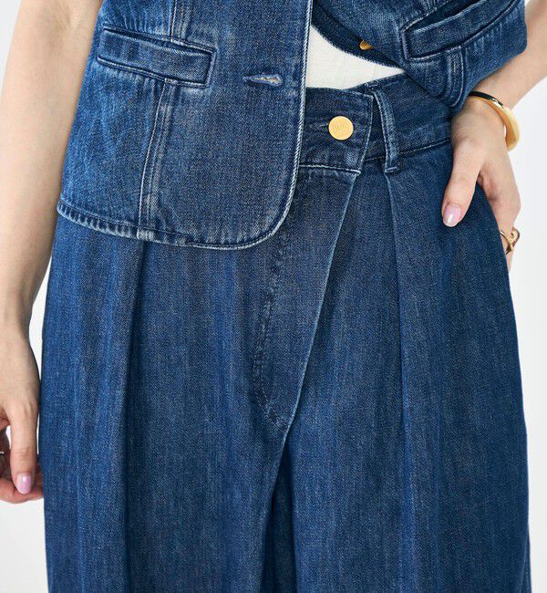 Rie Miller「【RM denim】リネン混ラップワイドパンツ」|その他|