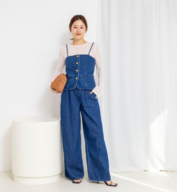 Rie Miller「【RM denim】リネン混ラップワイドパンツ」|その他|