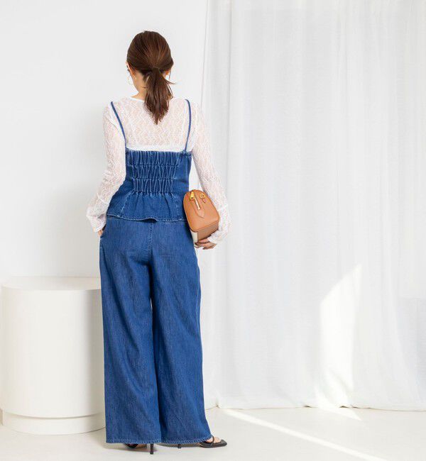 Rie Miller「【RM denim】リネン混ラップワイドパンツ」|その他|