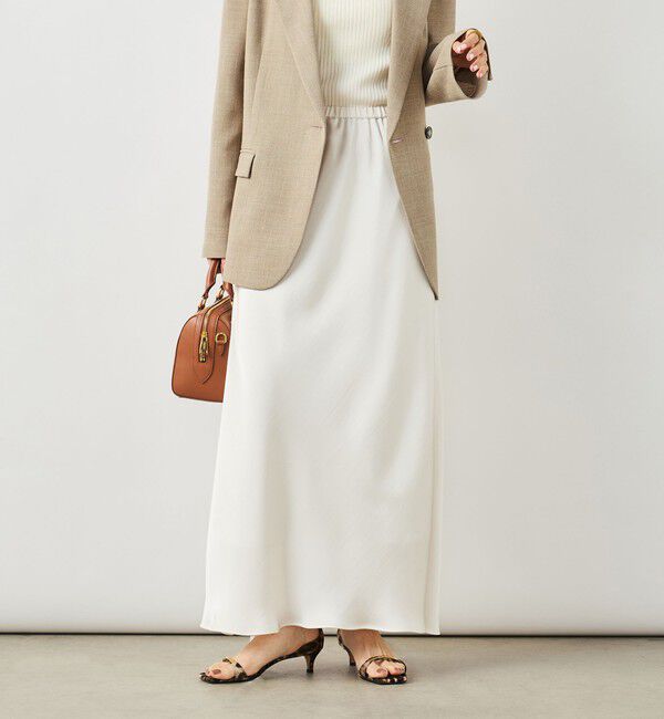 NOLLEY'S sophi「ウォッシャブルダブルサテンナロースカート」|フレア|