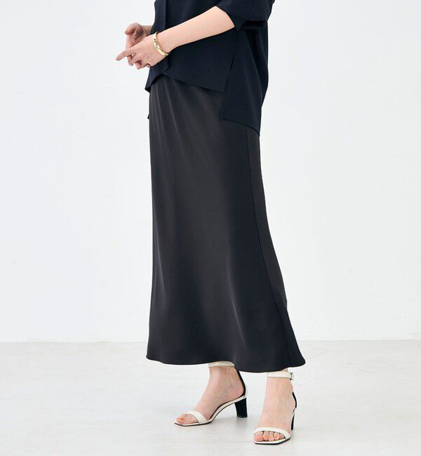 NOLLEY'S sophi「ウォッシャブルダブルサテンナロースカート」|フレア|
