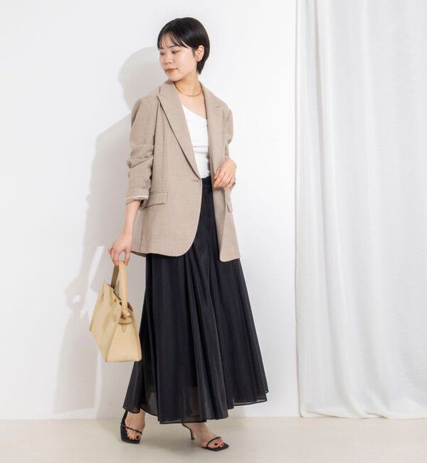 NOLLEY'S sophi「ウォッシャブルシアーボリュームフレアロングスカート」|フレア|