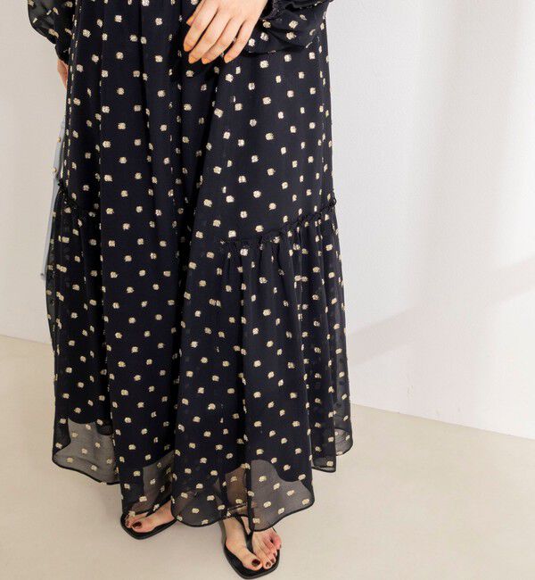NOLLEY'S sophi「《セットアップ対応》ラメカットジャガードフレアスカート」|フレア|