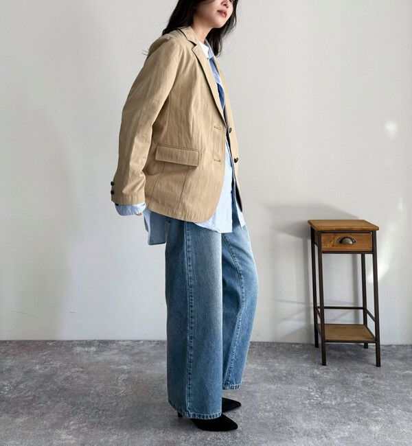 fredy emue「FRセンタープレスセミワイドデニムパンツ」|デニム|