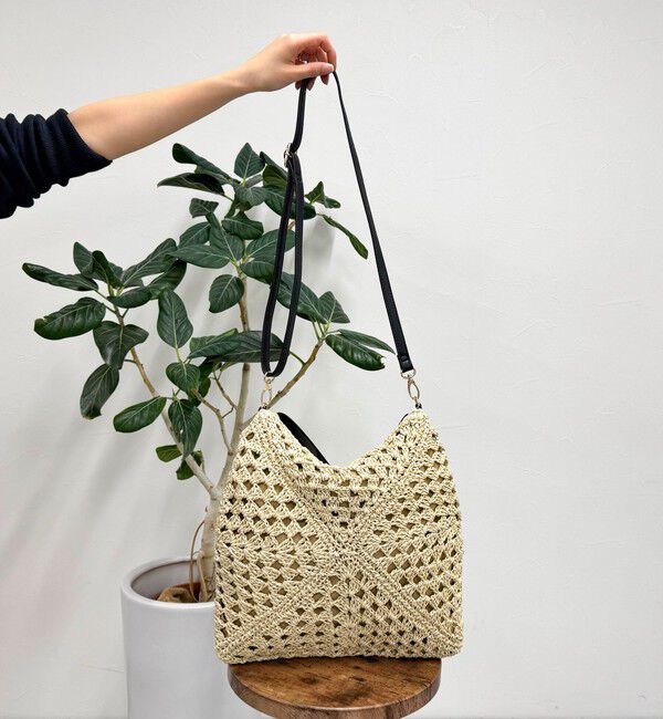 fredy emue「異素材ハンドルペーパートート＆ショルダーバッグ」|かごバッグ|