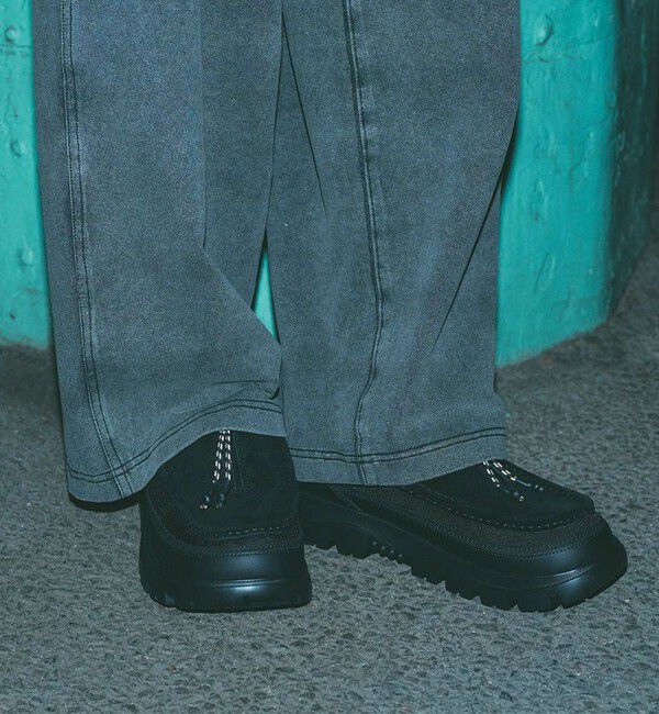 GLOSTER「【SHAKA/シャカ】ジップモカシンミュール ZIP MOCCASIN MULE EX」|モカシン|ブラック