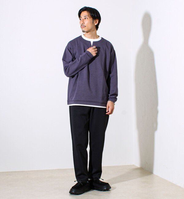 GLOSTER「【全方向杢ダンボール】フェイクキーネックロングスリーブ」|Tシャツ・カットソー|