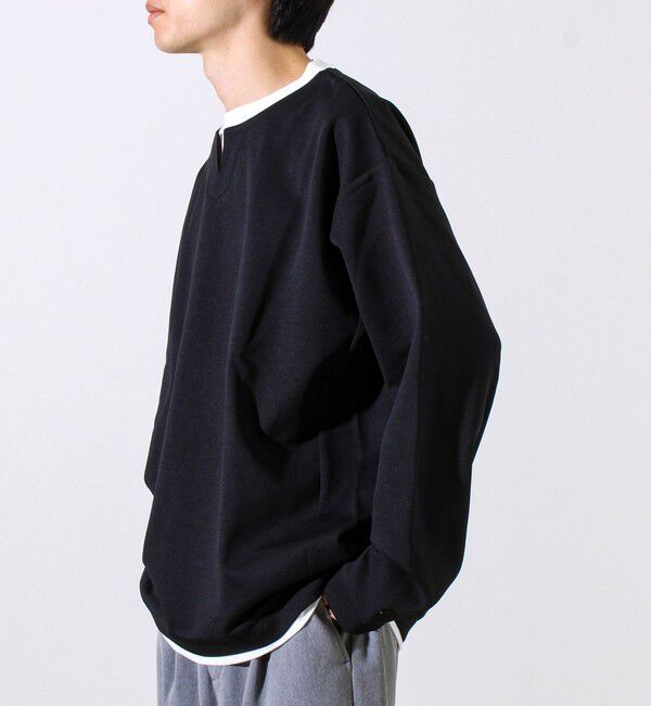 GLOSTER「【全方向杢ダンボール】フェイクキーネックロングスリーブ」|Tシャツ・カットソー|