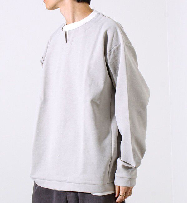 GLOSTER「【全方向杢ダンボール】フェイクキーネックロングスリーブ」|Tシャツ・カットソー|