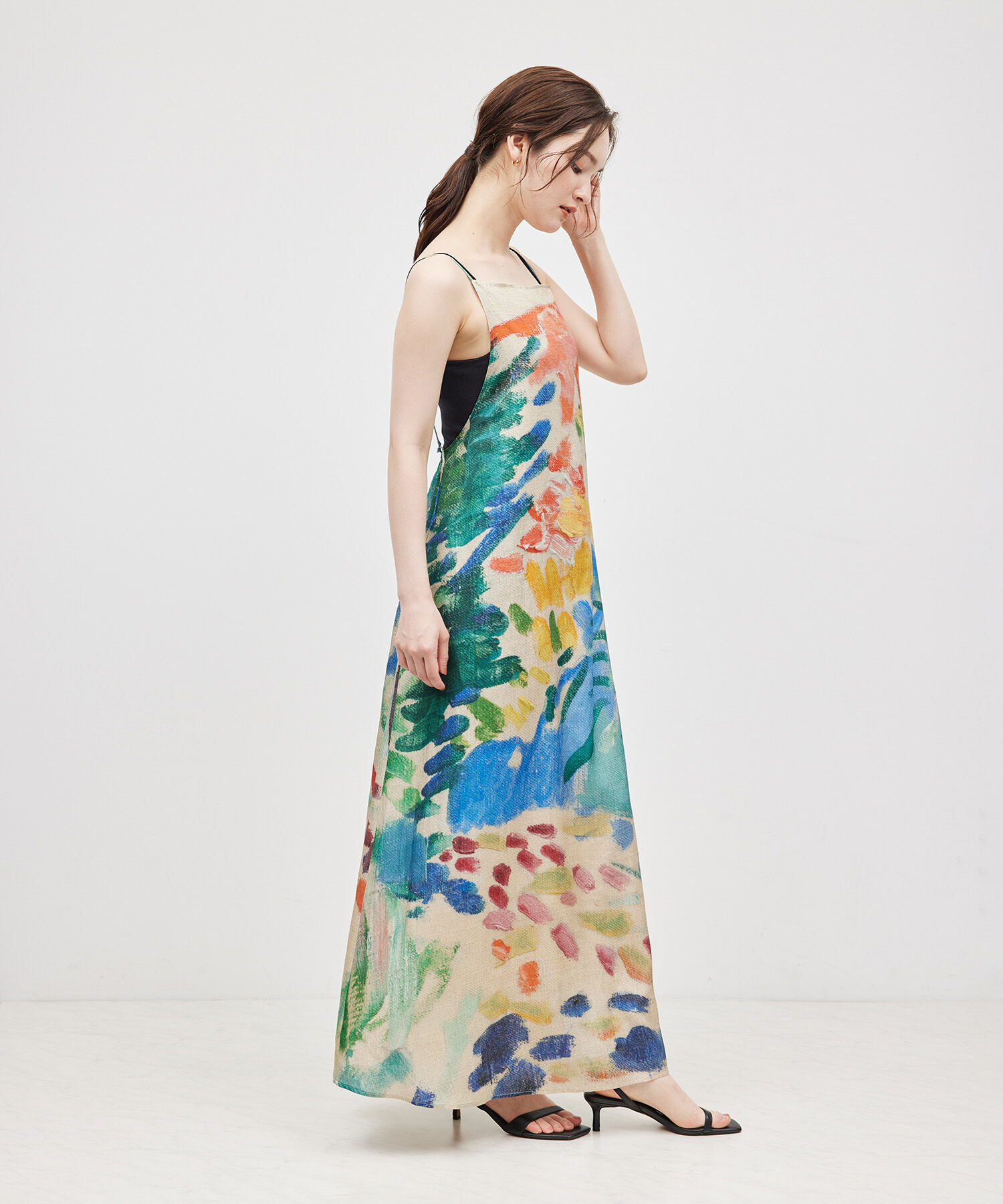 ROPE「コットンシルク丸胴テレコカップ付きキャミソール」|キャミソール|