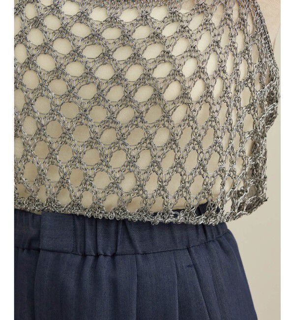 ROPE「ラメコードメッシュキャミソール/洗える」|キャミソール|