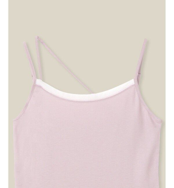 ROPE「【WEB・一部店舗限定】【接触冷感/UVカット】前後2WAY チュールコンビアシメキャミソール」|キャミソール|